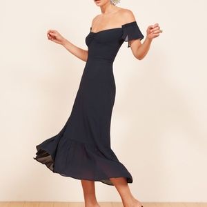 Reformation Butterfly Dress Navy Size 10